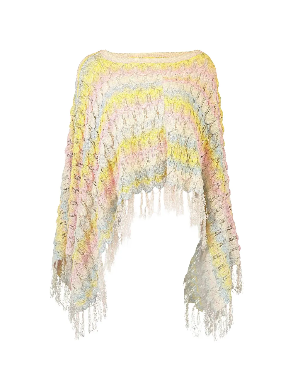 LE SUPERBE Gaban fringed poncho - Rosa