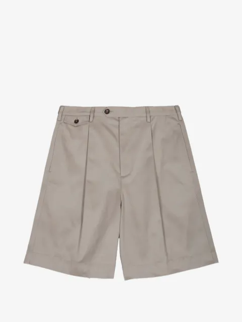 Grifoni gabardine pleated button-flap shorts