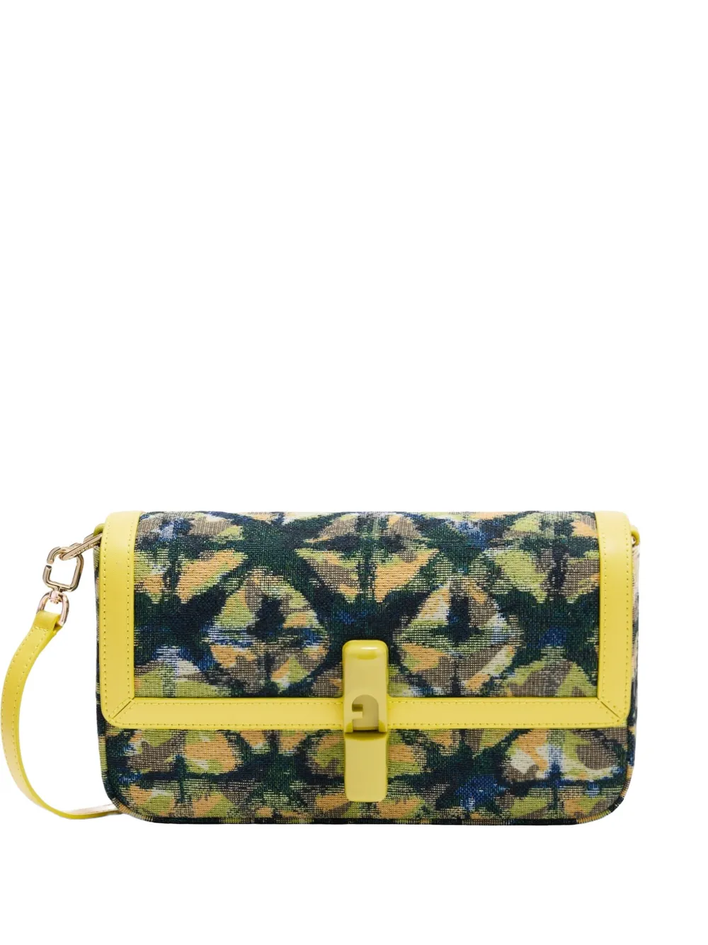 Furla S Iride Floral-jacquard Crossbody Bag In Yellow