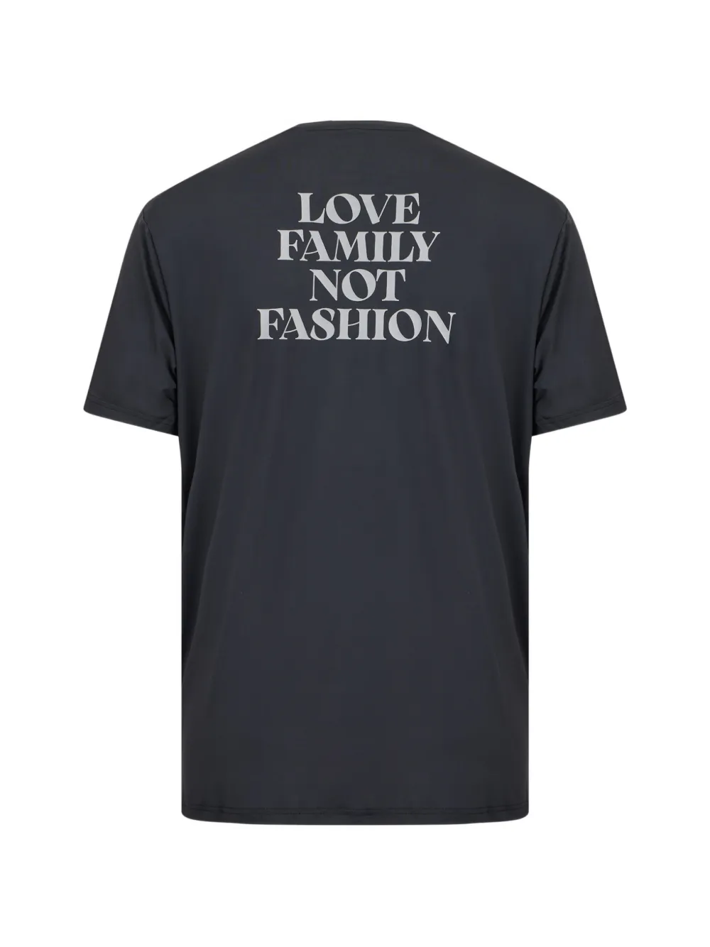 Family First T-shirt met ronde hals Zwart