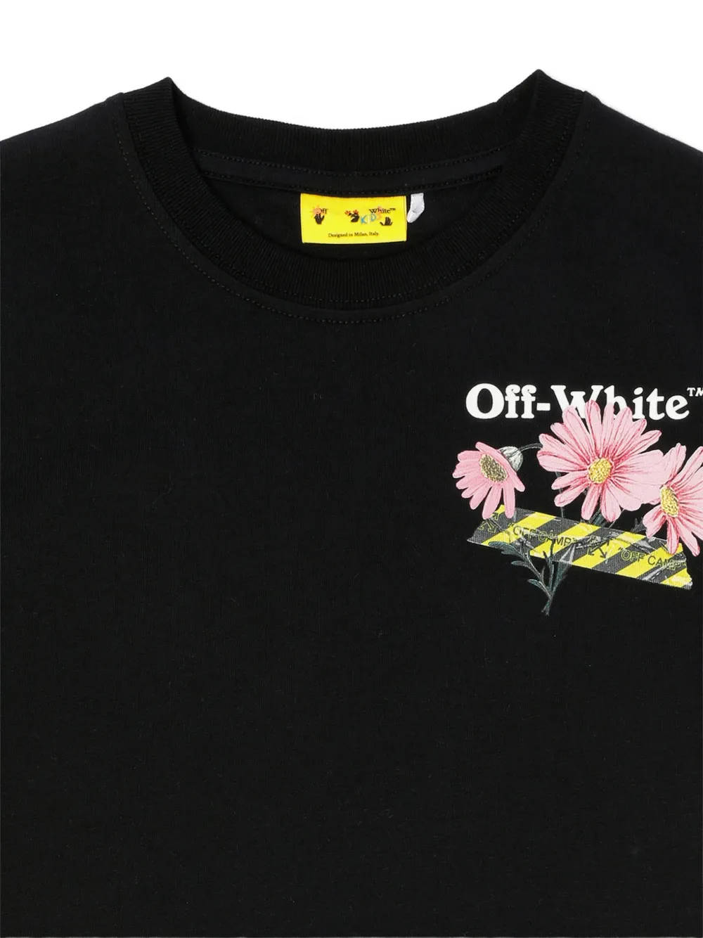 Off-White Kids Daisy Tape T-shirt Zwart
