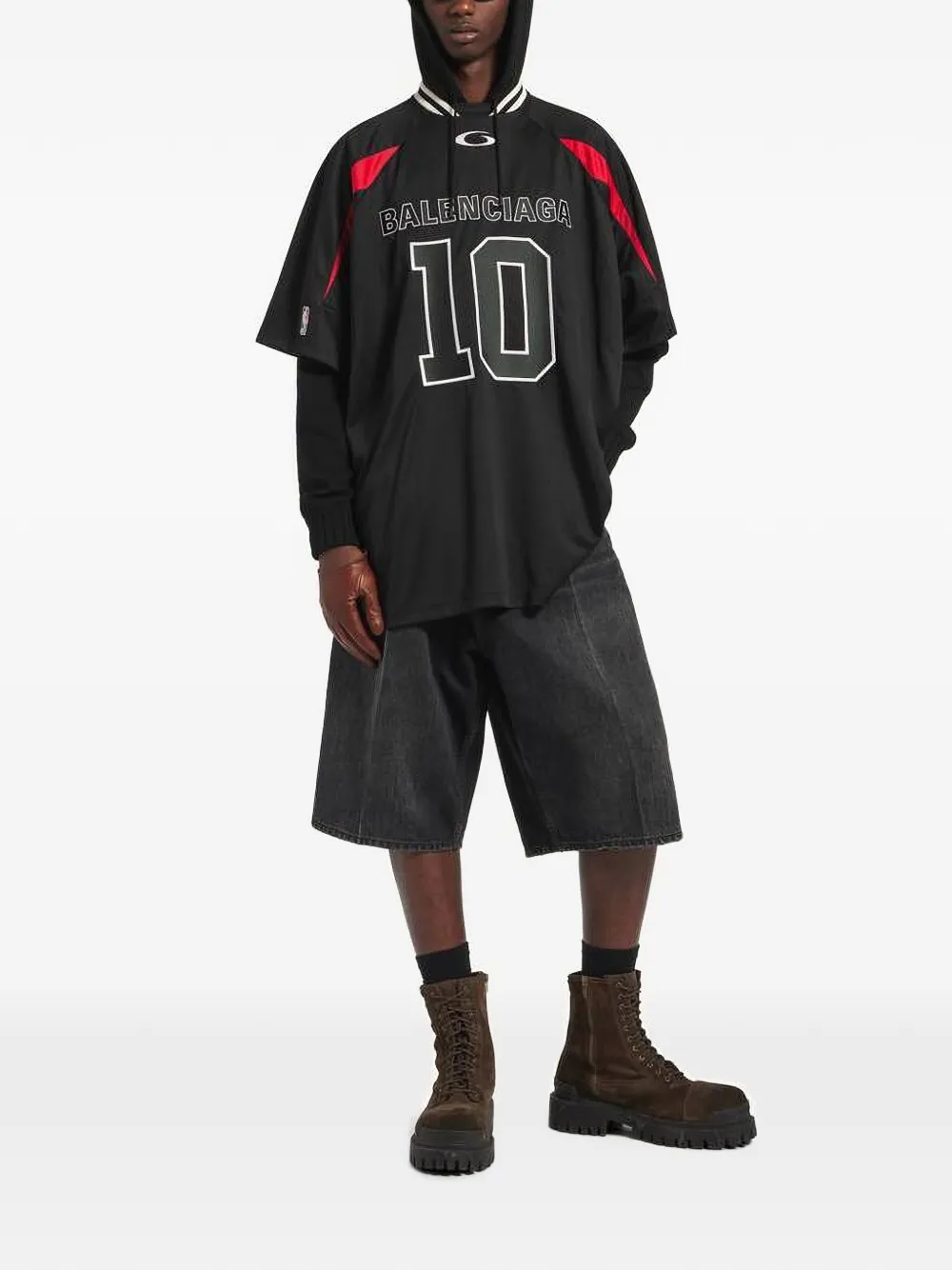 Balenciaga NBA Collaboration Oversized T-shirt in Black, view 2