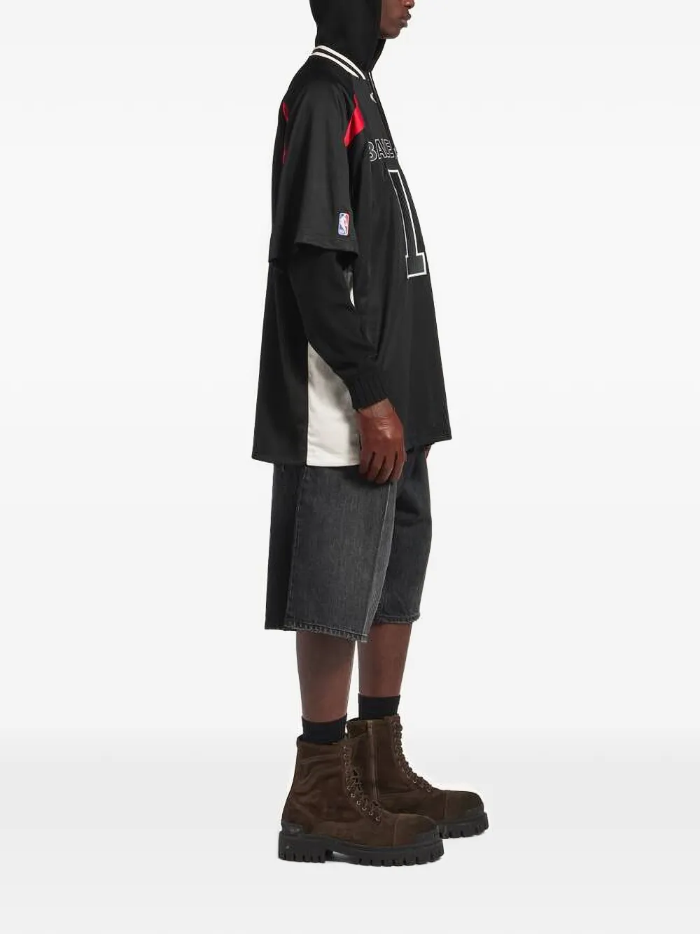 Balenciaga NBA Collaboration Oversized T-shirt in Black, view 3