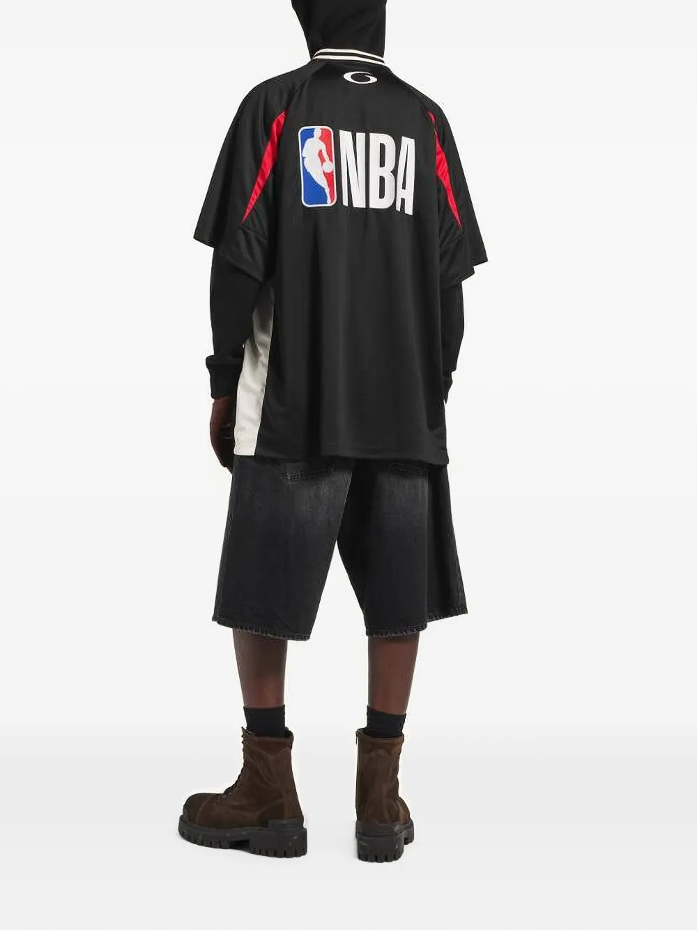 Balenciaga NBA Collaboration Oversized T-shirt in Black, view 4