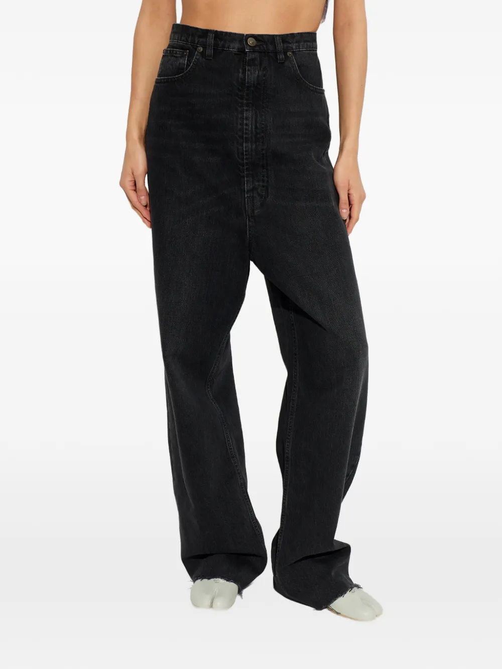 Maison Margiela Gerafelde jeans Zwart