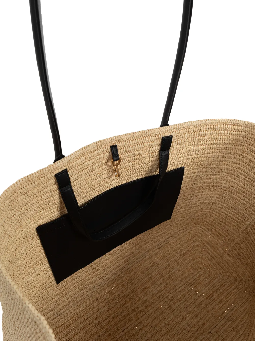 LOEWE XL Verano geweven shopper met geborduurd logo Beige