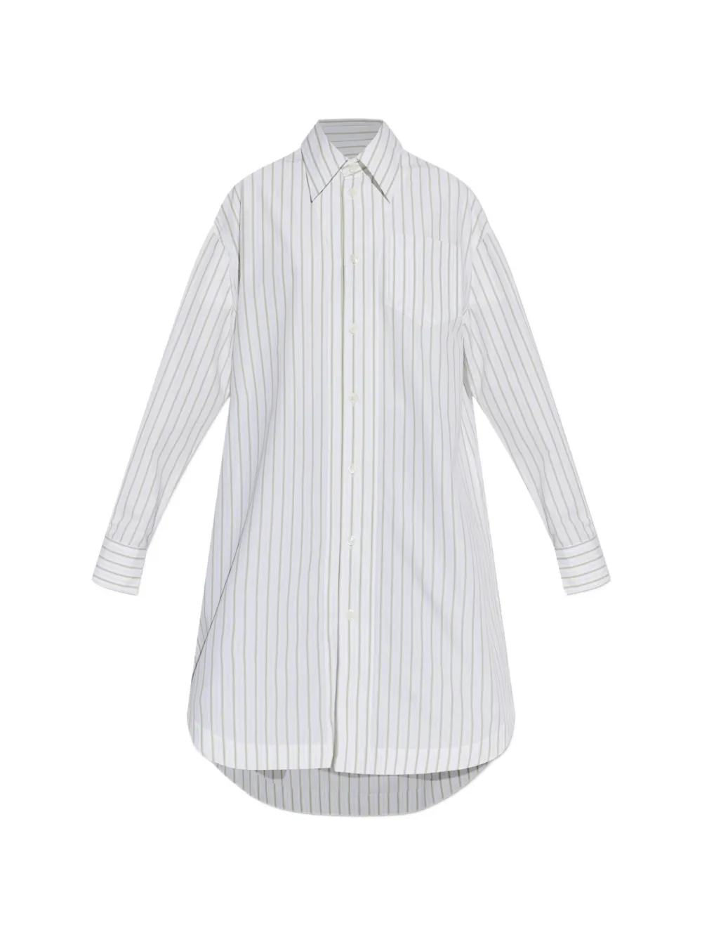 AMI Paris striped cotton shirt dress - Bianco