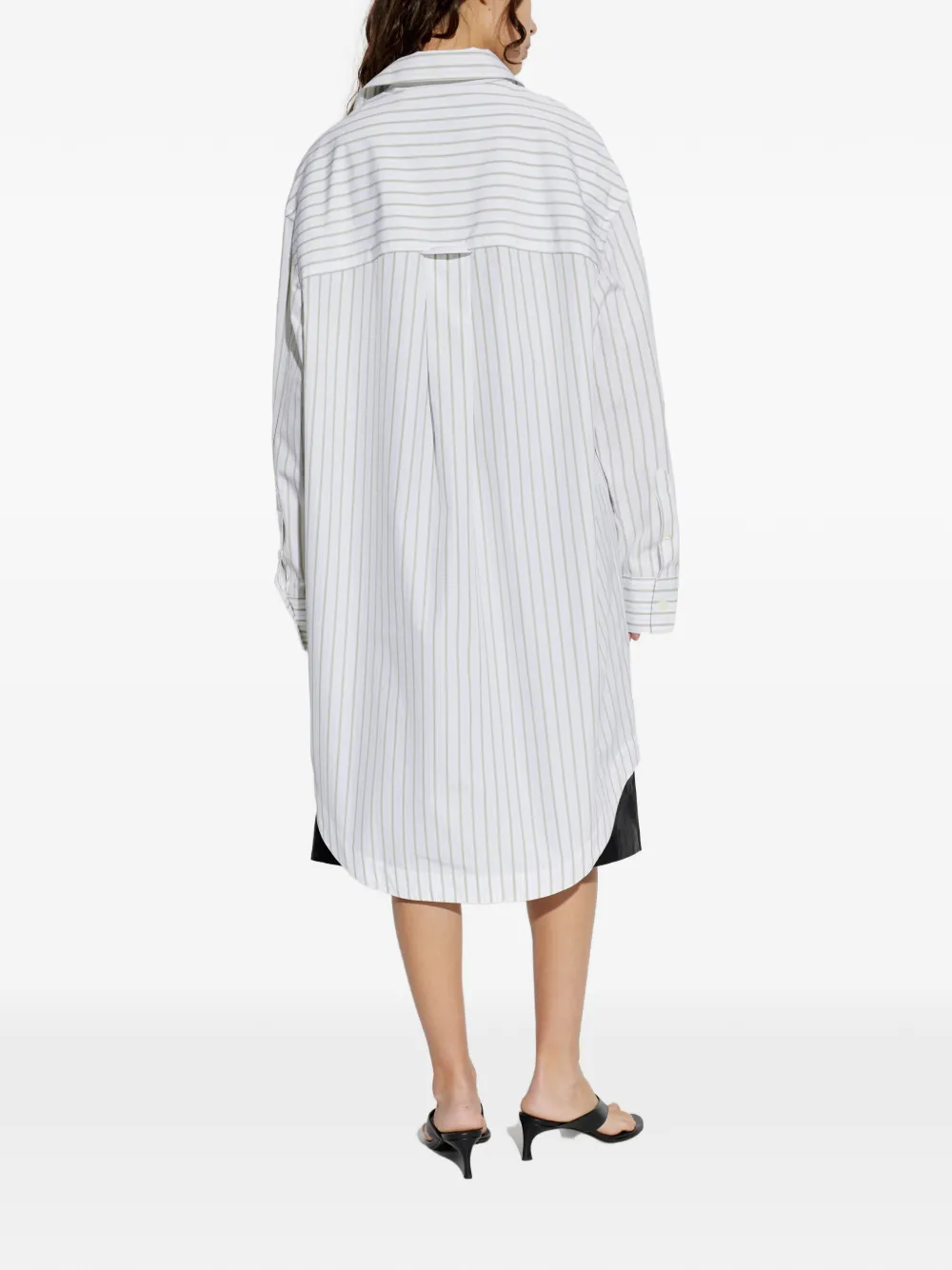 AMI Paris Gestreepte blousejurk Wit
