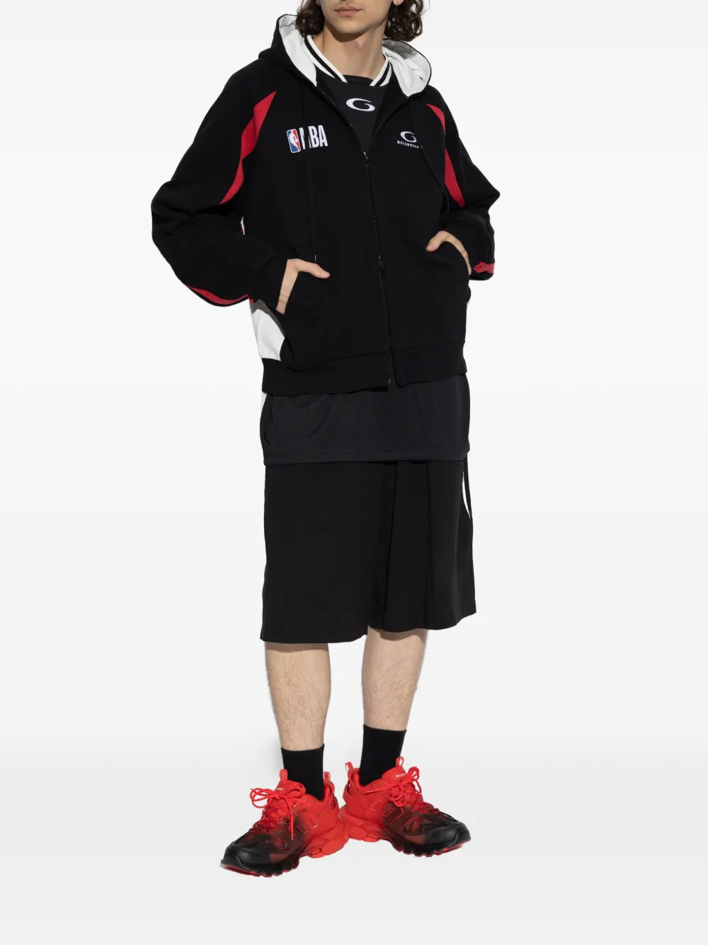 Balenciaga x NBA oversized hoodie Zwart