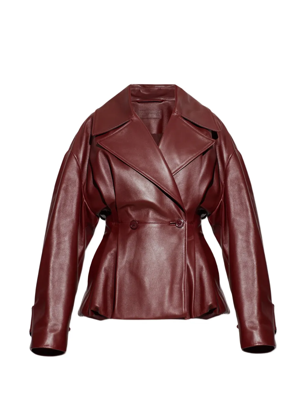 Balenciaga Folded long-sleeve leather jacket - Rosso