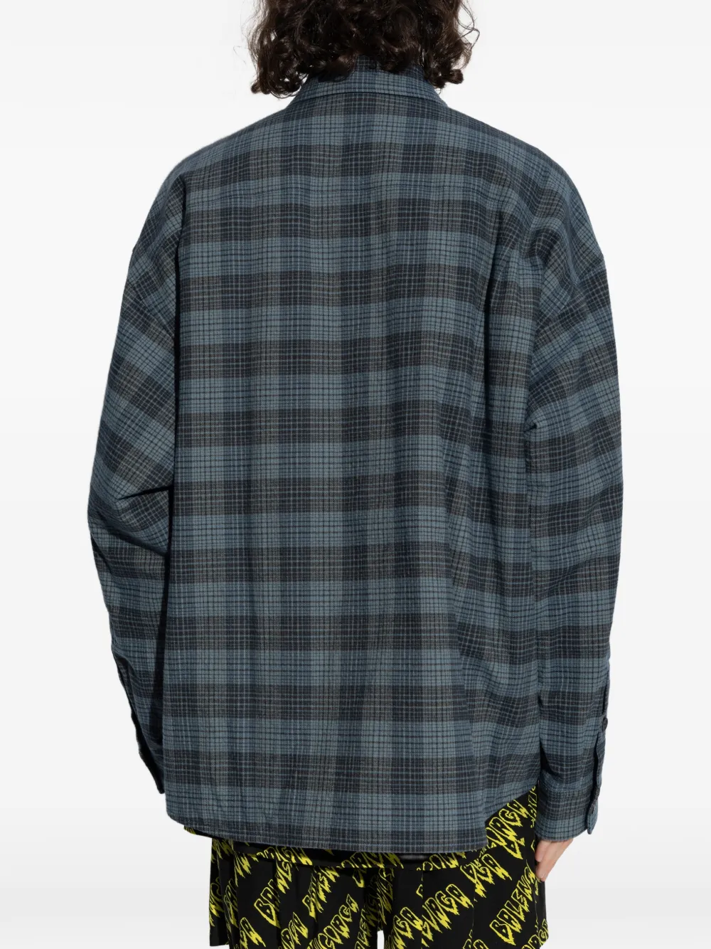 Balenciaga Geruit overhemd Blauw