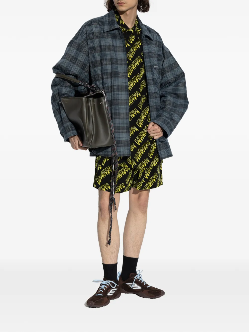 Balenciaga Geruit overhemd Blauw