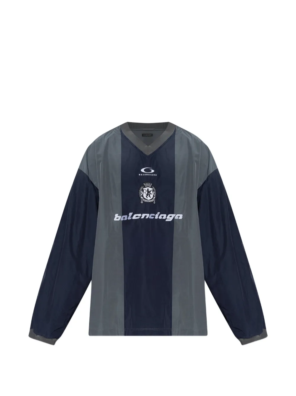 Balenciaga v-neck long sleeve T-shirt - Blue