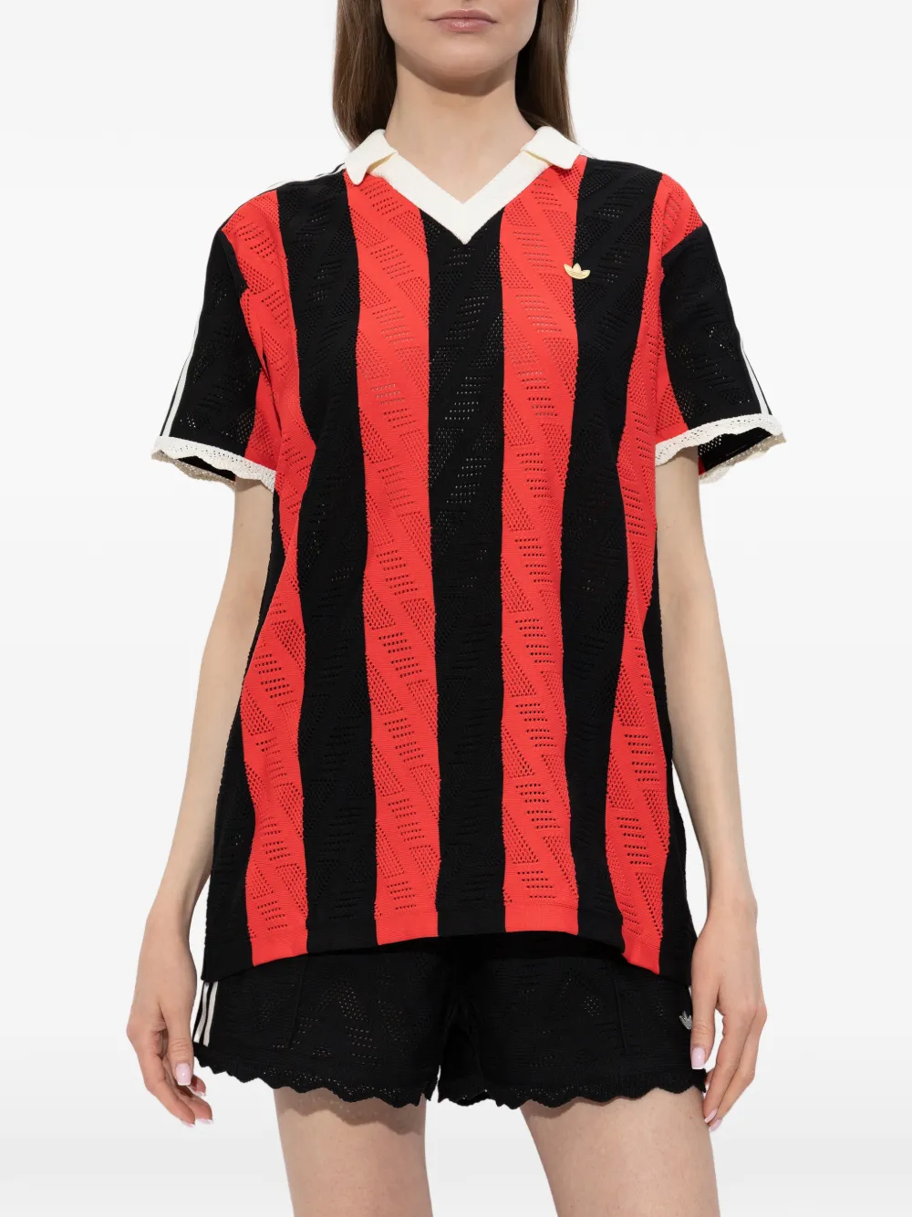 adidas Gestreept T-shirt Rood
