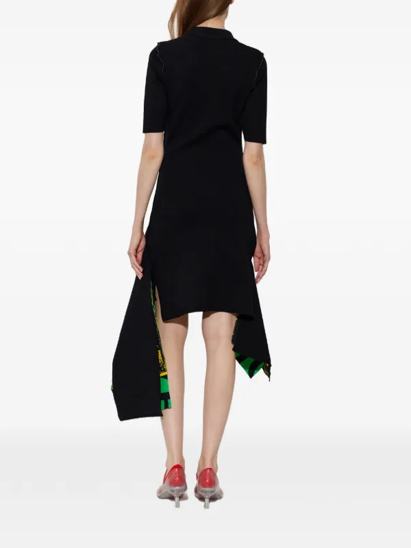 loewe asymmetric dress LOEWE Asymmetric graphic-print Dress | Black