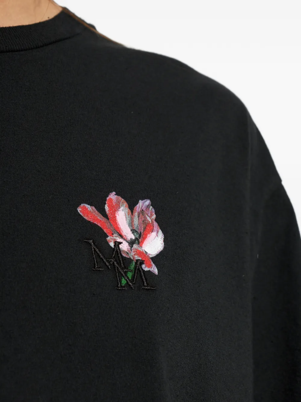 Maison Margiela T-shirt met bloemenprint Zwart
