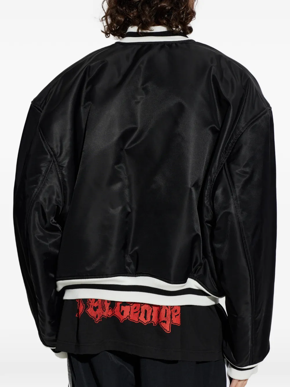 Balenciaga x NBA bomberjack met logopatch Zwart