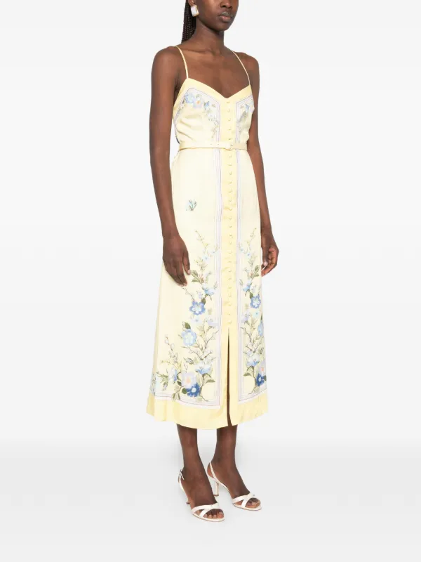 off shoulder blue velvet dress Off-shoulder Print Velvet Midi Dress Blue / Small