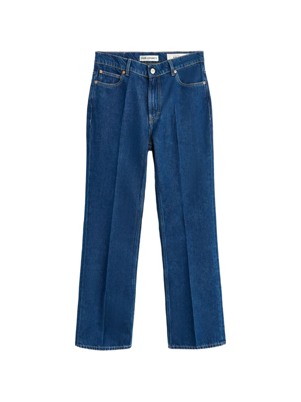 OUR LEGACY 70s Cut pressed-crease bootcut jeans - Blau