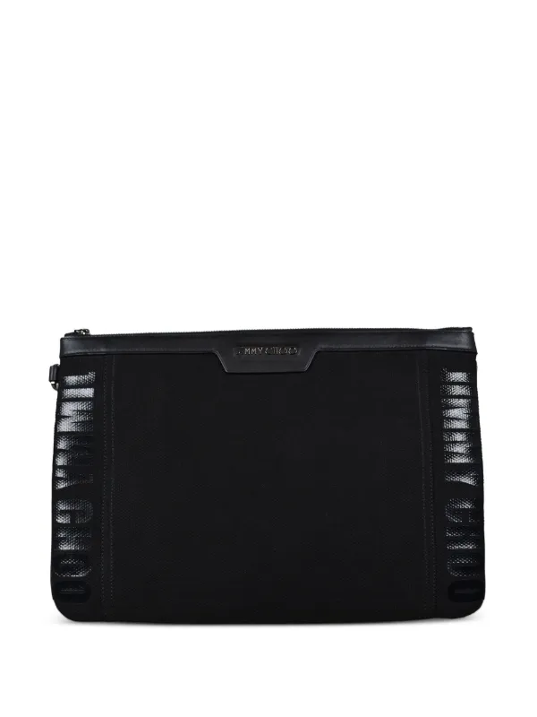 Jimmy Choo Derek Logo Clutch Bag in Black