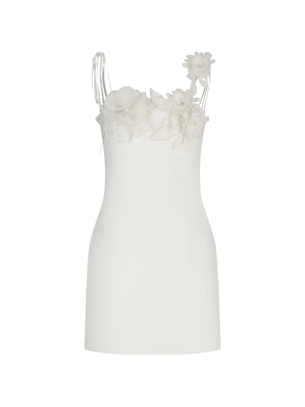 David Koma Flower-embroidered Mini Dress In Gray