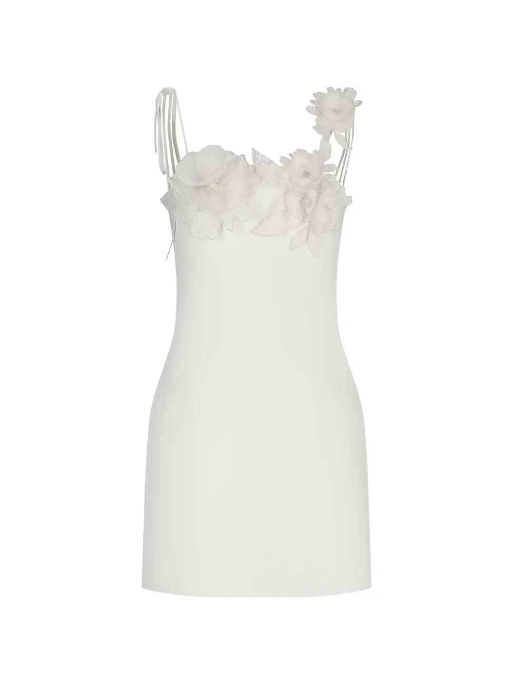 David Koma flower-embroidered mini dress - Toni neutri