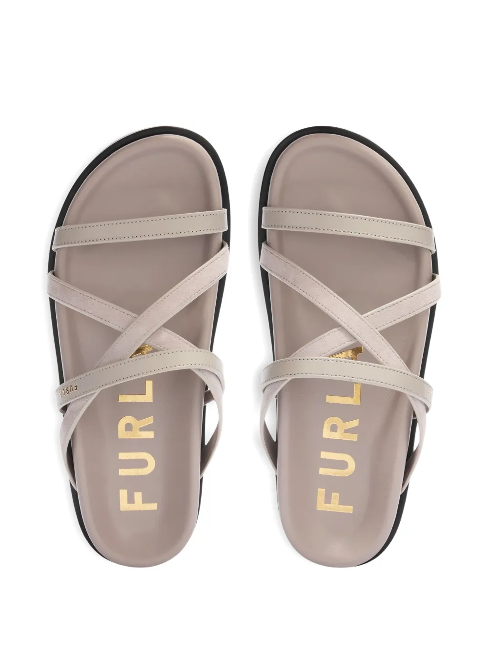 Furla Solea logo-strap sandals Beige
