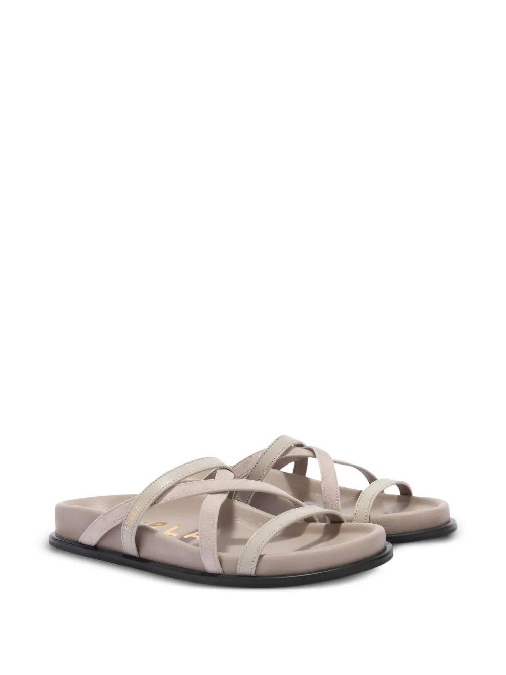 Furla Solea logo-strap sandals Beige