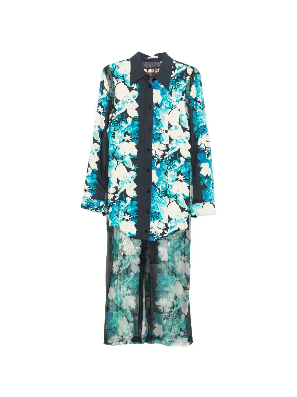 Jean Paul Gaultier Pre-Owned 2000s floral-print midi dress - Blu