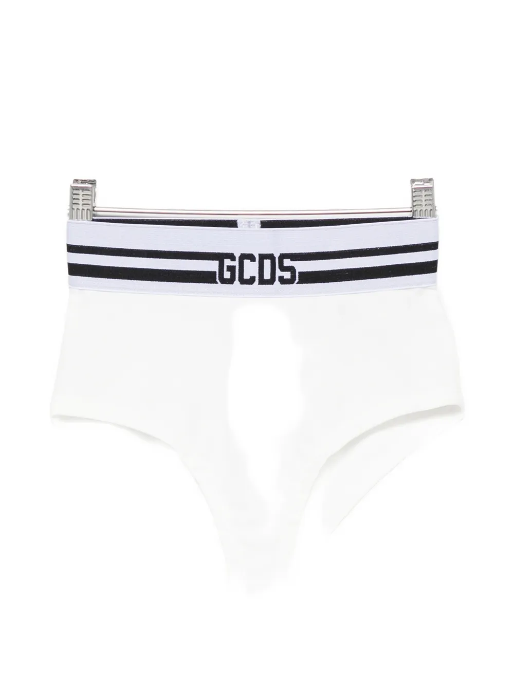 GCDS logo-tape panties - Bianco