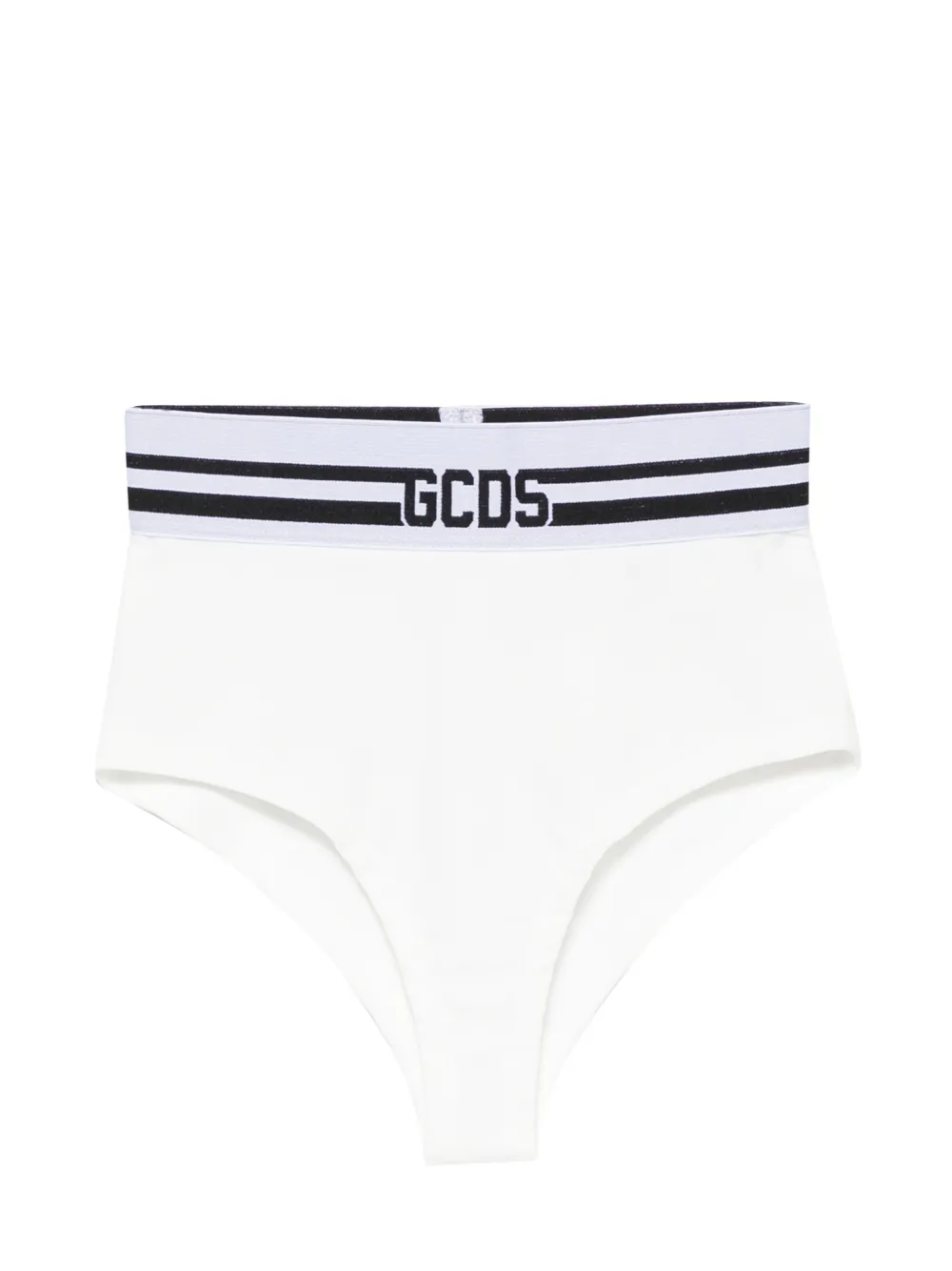 GCDS logo-tape panties - Bianco