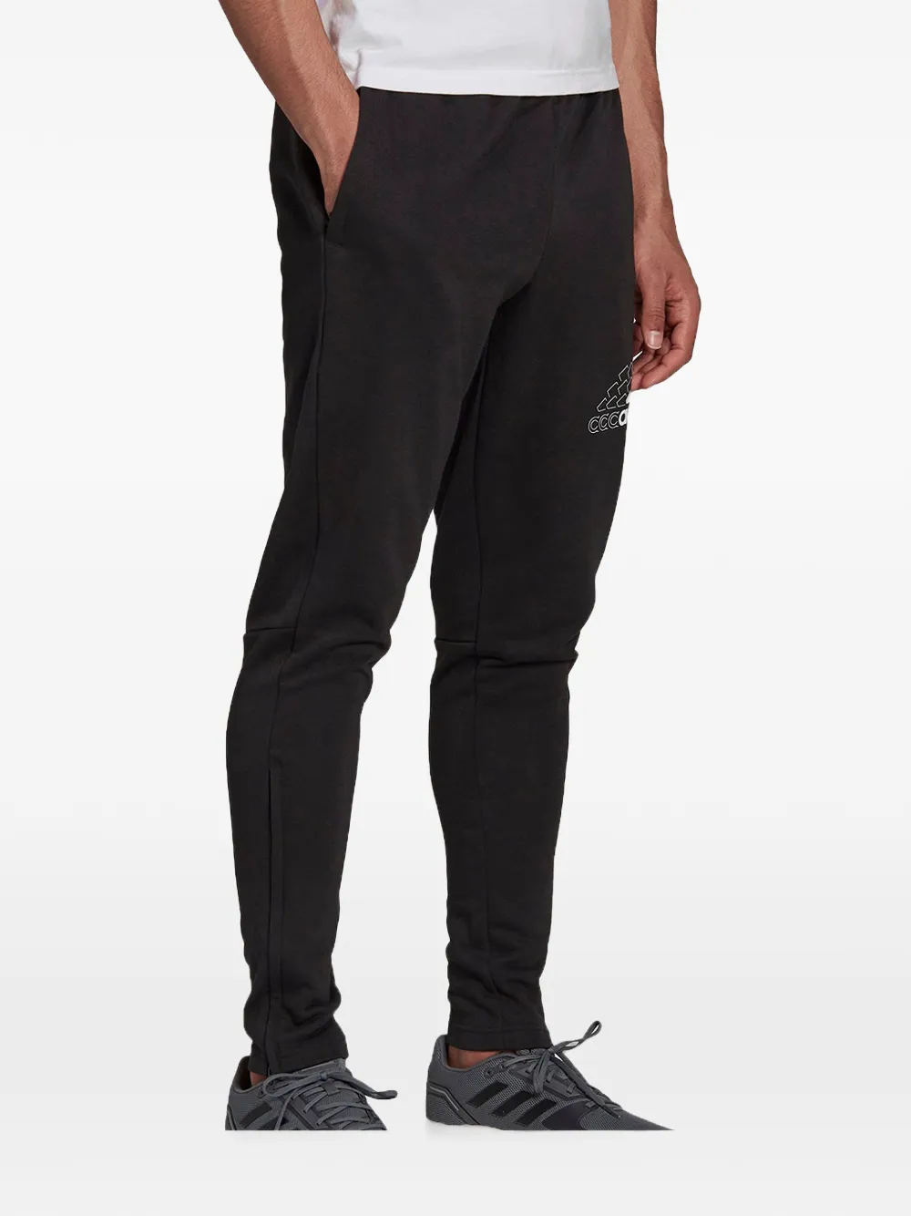 adidas logo-print track pants Zwart