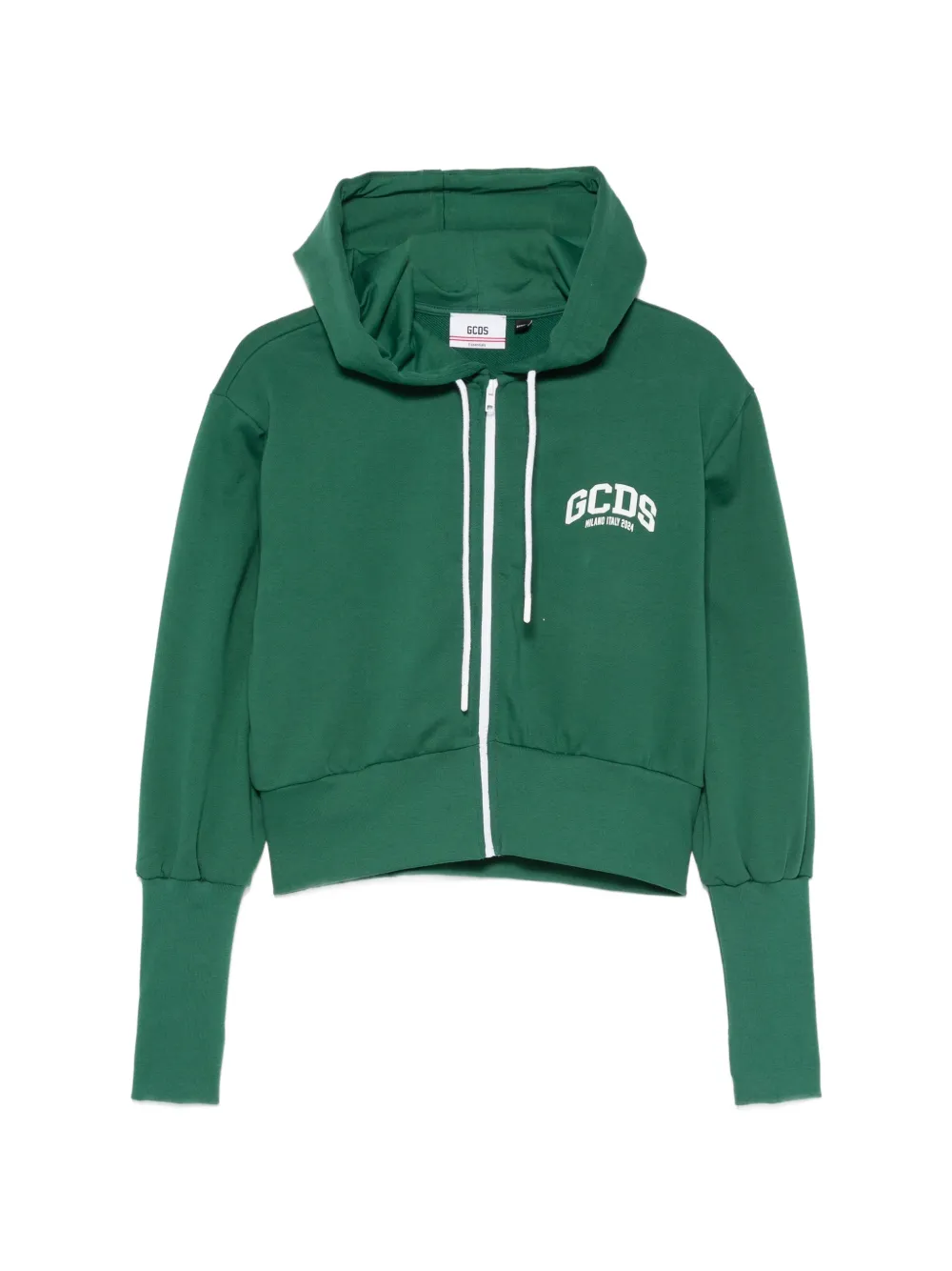 GCDS zip-up logo-print hoodie - Grün
