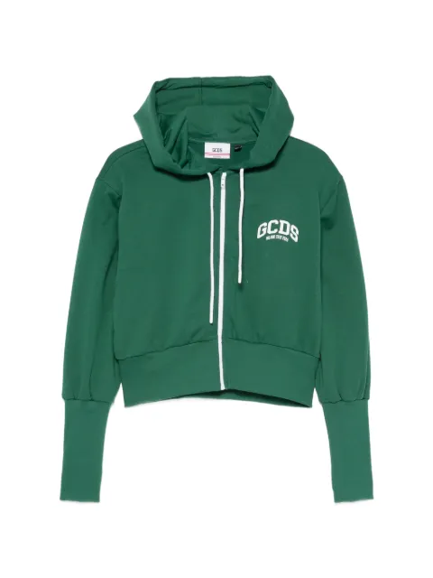 GCDS zip-up logo-print hoodie