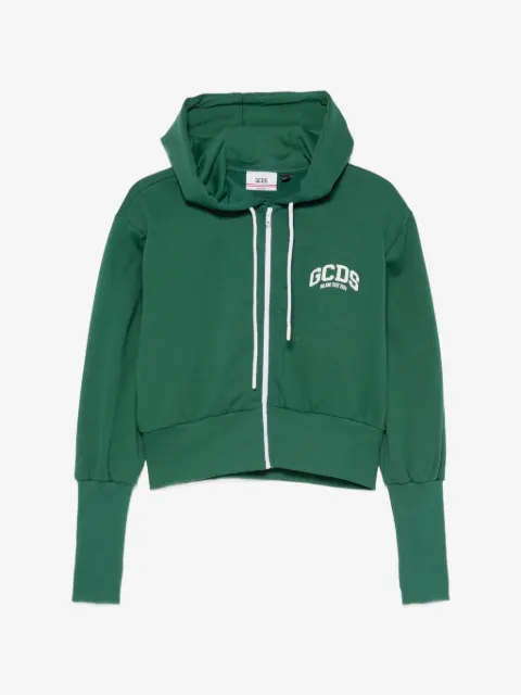 GCDS zip-up logo-print hoodie