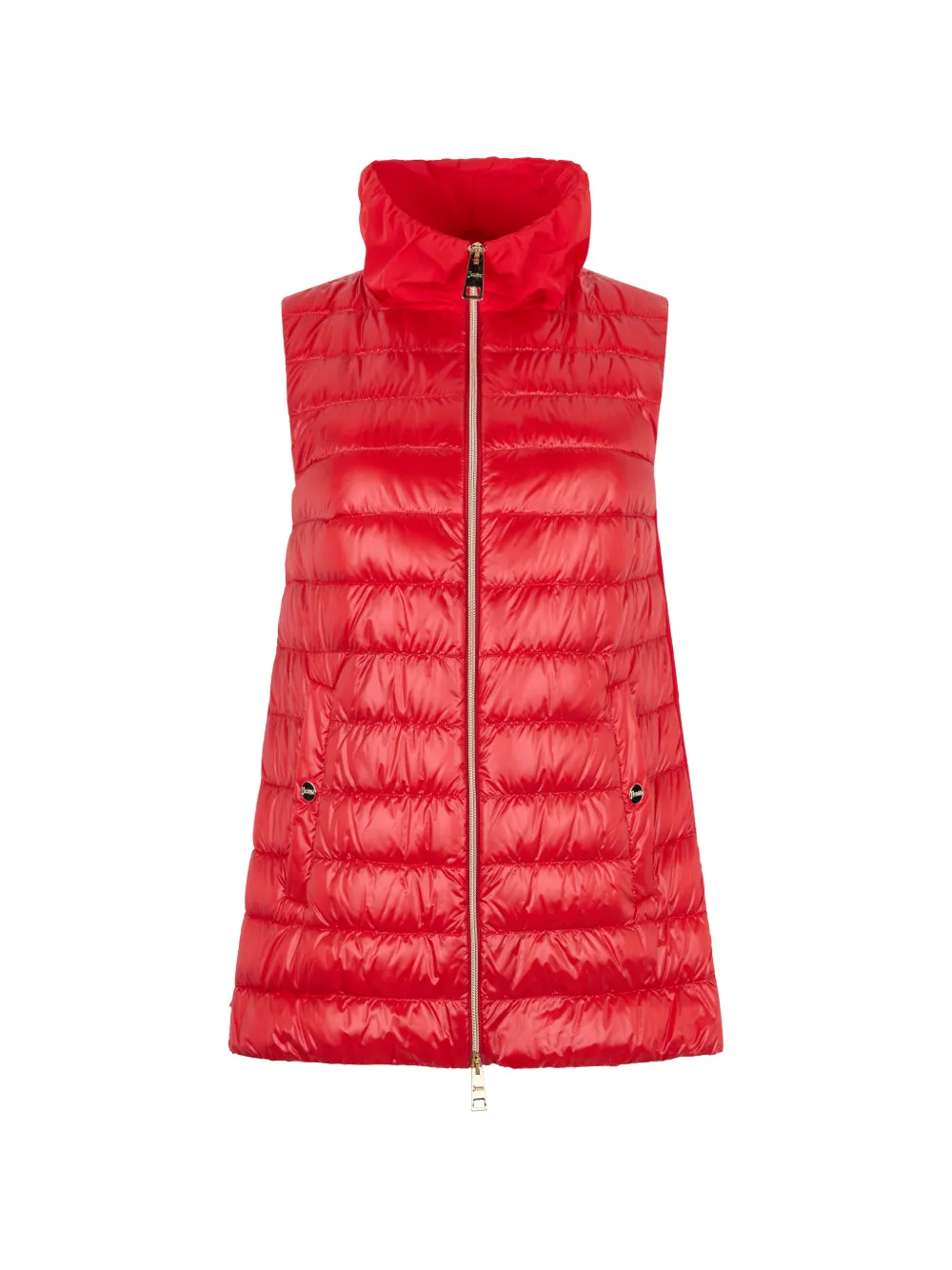 Herno zip-fastening high-neck sleeveless jacket - Rosso
