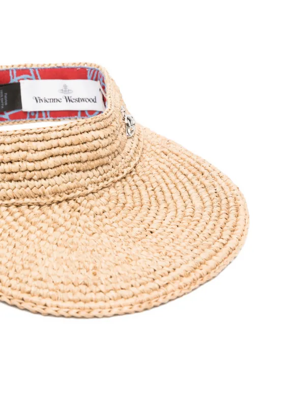 Vivienne Westwood Orb Raffia Visor | Neutrals | FARFETCH