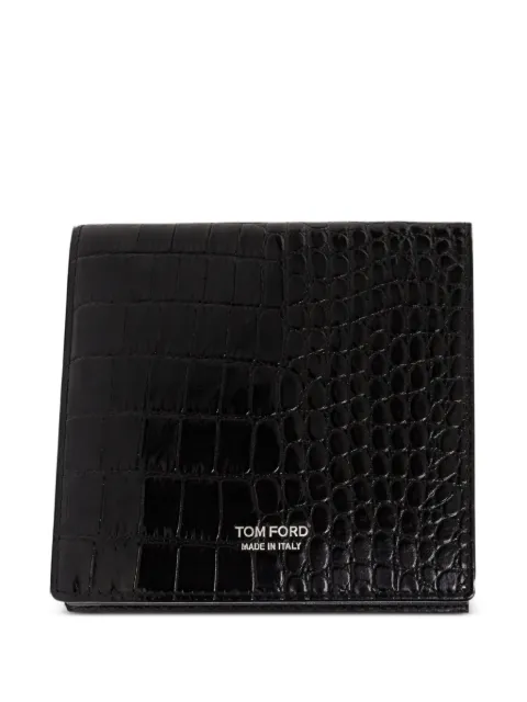 TOM FORD crocodile-effect leather wallet
