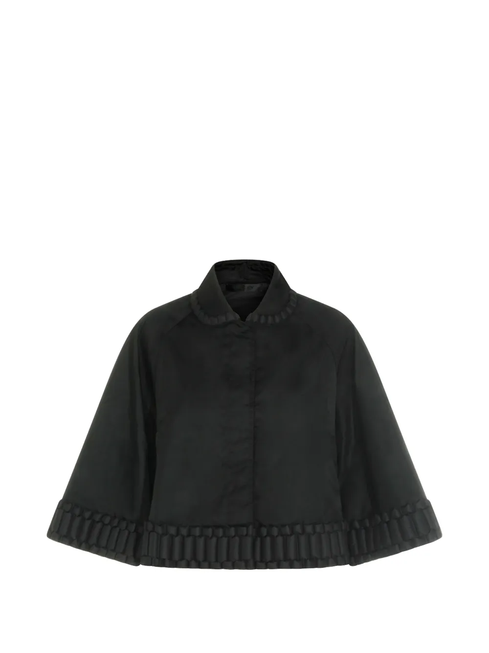 RAXXY ruffle-trim cape - Schwarz