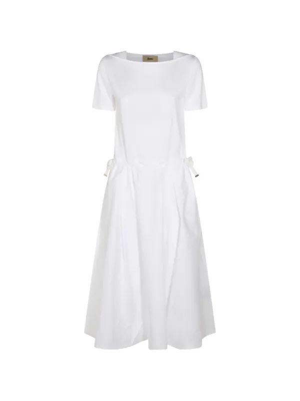 Herno Tie-drawcord Midi Dress in White
