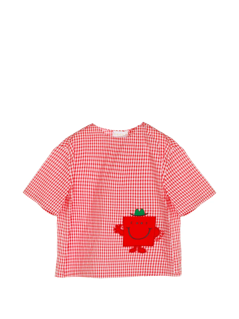 Gucci Kids gingham cotton T-shirt - Rot