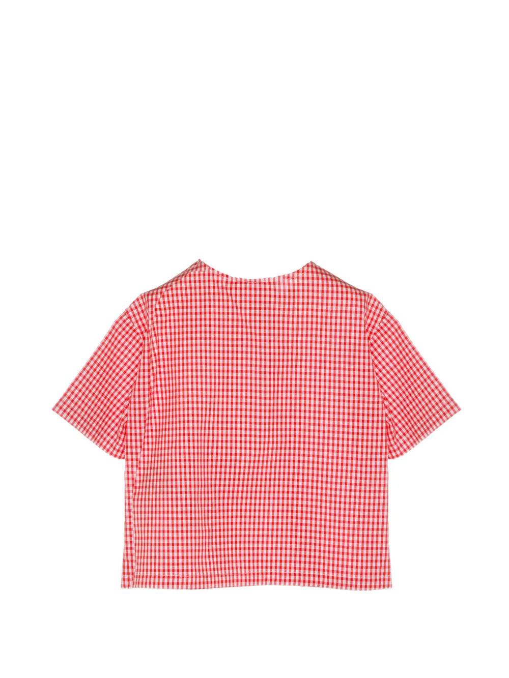 Gucci Kids Katoenen T-shirt met gingham-ruit Rood