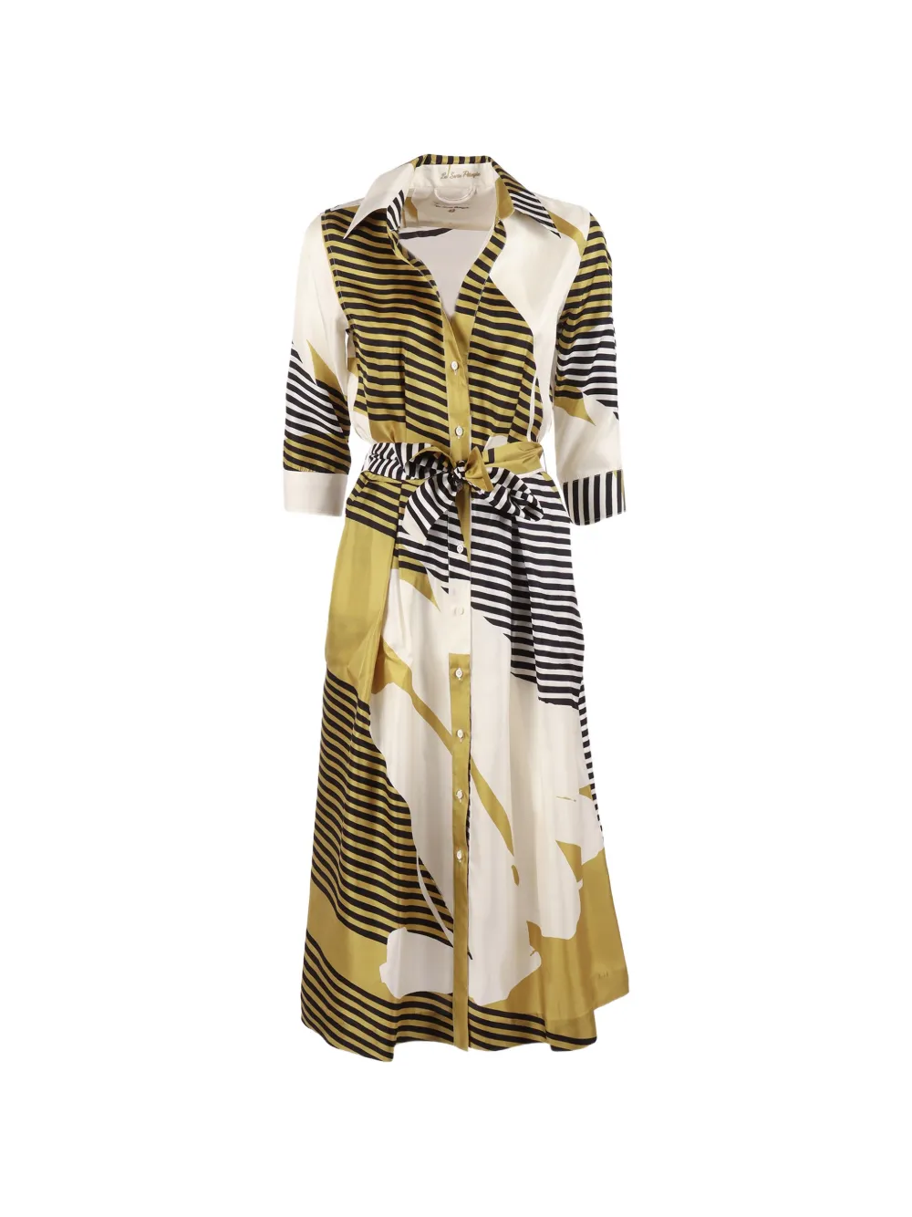 Le Sarte Pettegole striped belted dress - Verde