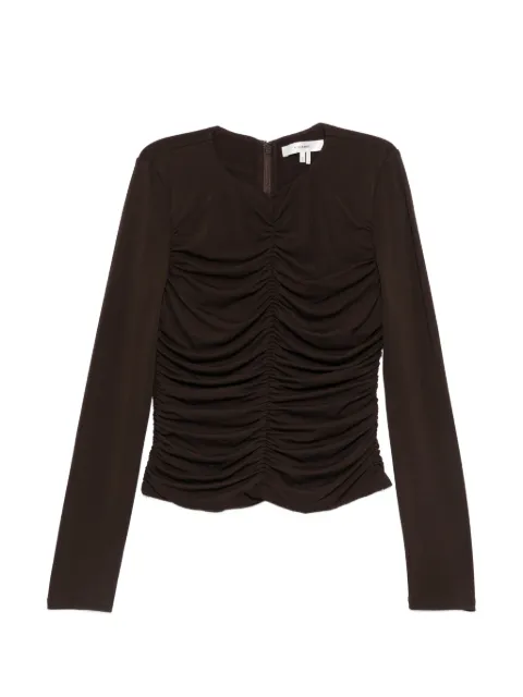 FRAME ruched long-sleeve blouse
