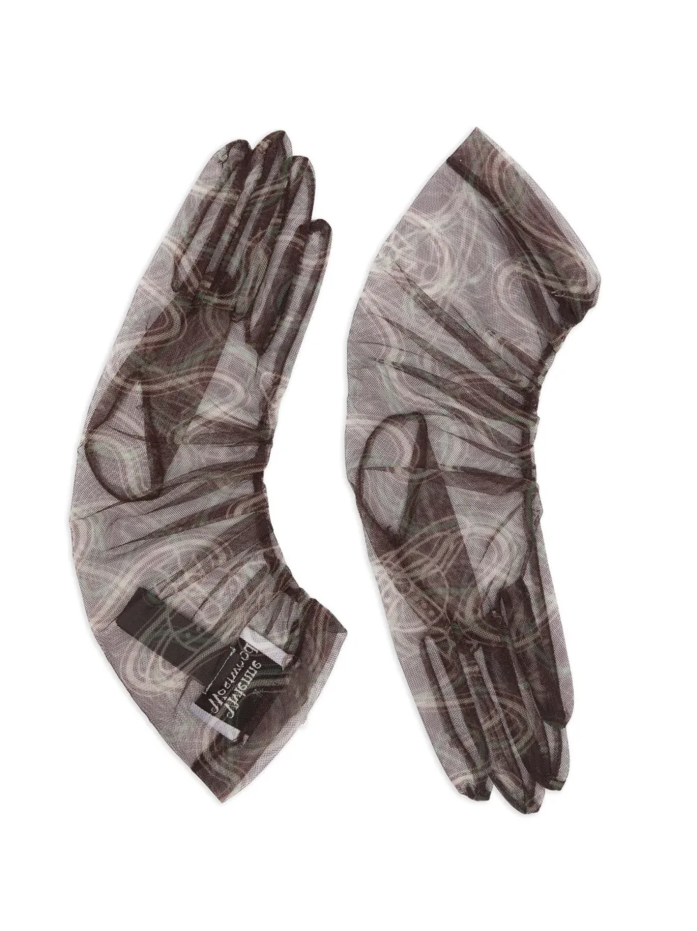 Vivienne Westwood printed tulle gloves - Braun