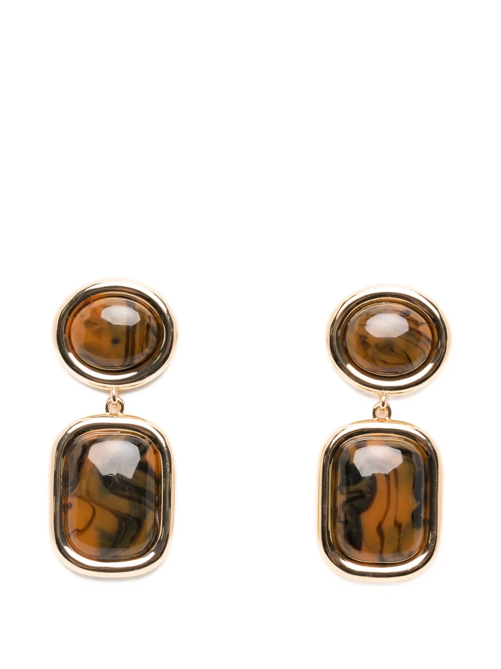 Self-Portrait geometric-shape earrings - Gold