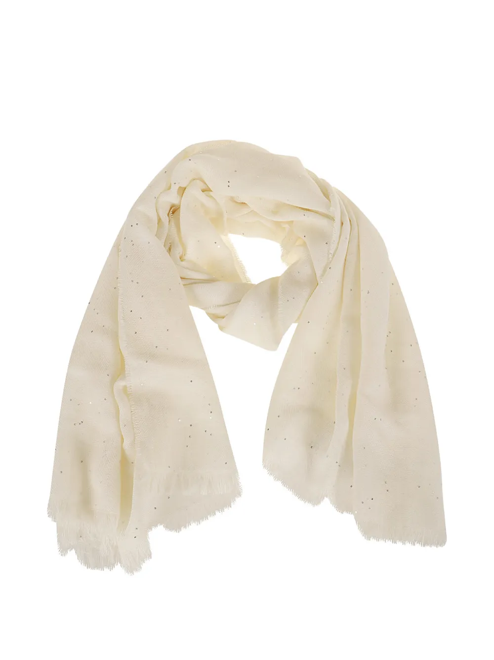Peserico sequin-embellished frayed scarf - Bianco