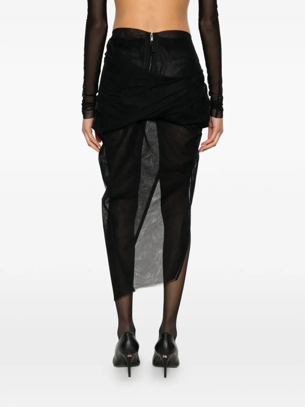 Rick Owens Asymmetrische rok met rits Zwart