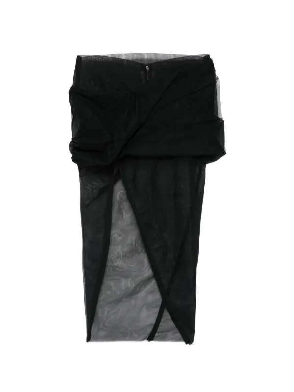 Rick Owens Draped Calf Skirt in Black