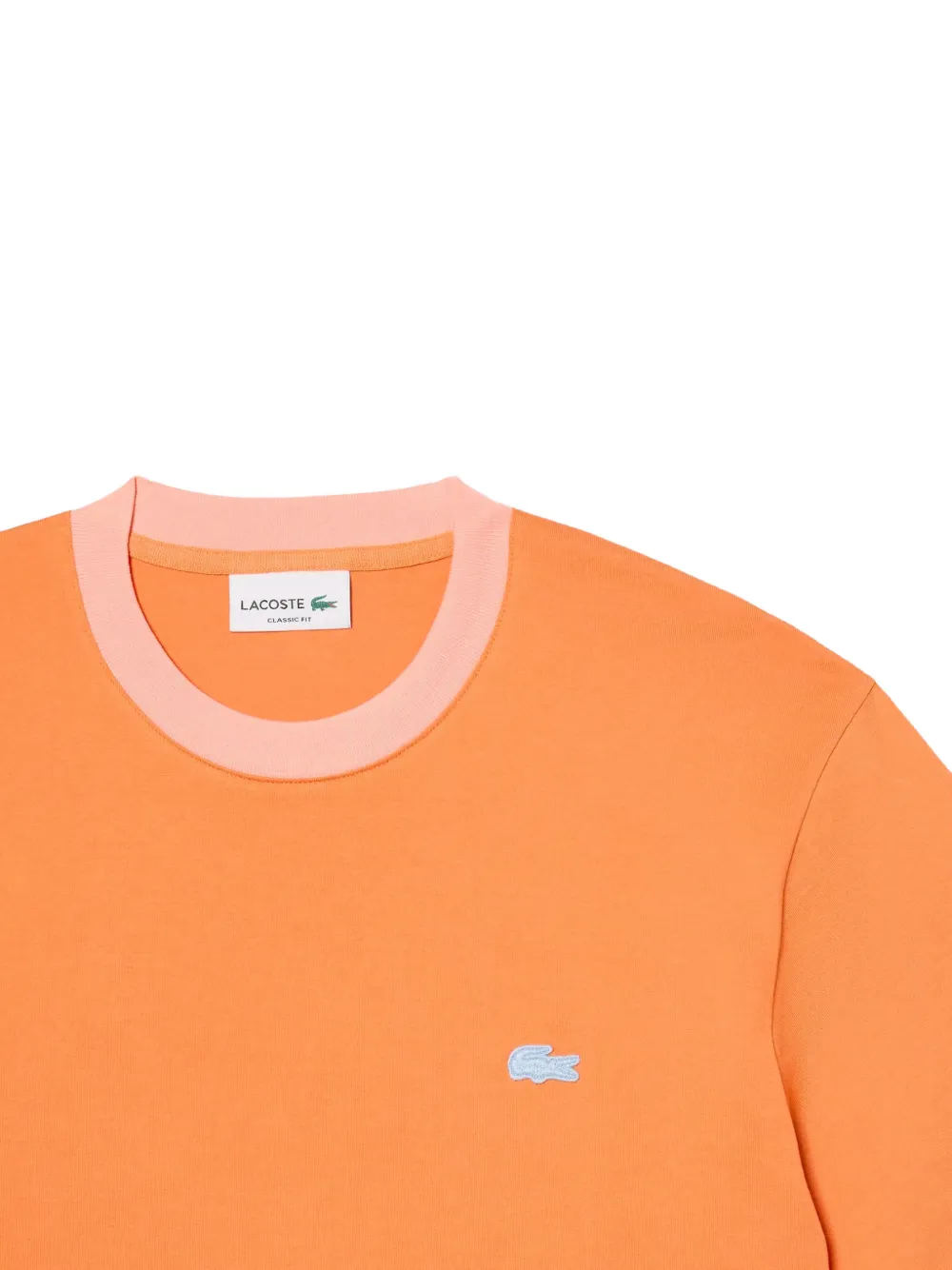 Lacoste T-shirt met contrasterende afwerking Oranje